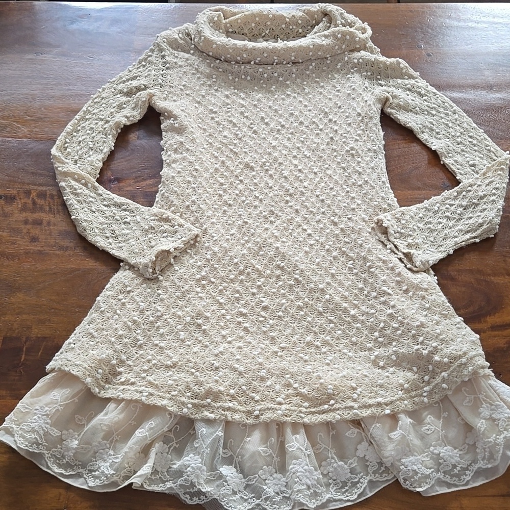 Altar'd State Cream Beige Cowl Neck Dress Size Medium